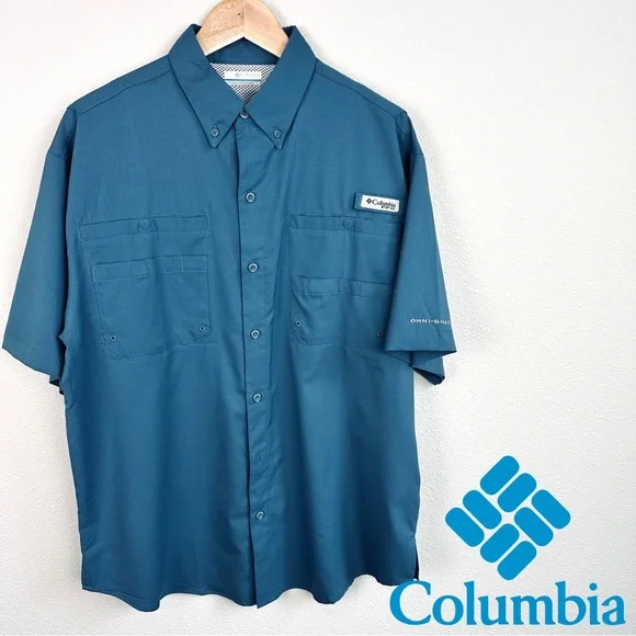 Columbia PFG Omni-shade short-sleeve button-down shirt - Picture 1 of 7